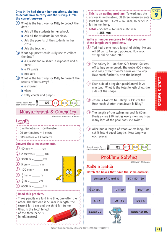 targeting homework year 3 answers