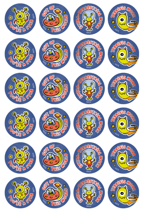 ALIEN INVADERS METALLIC MERIT STICKERS – Jenny's Classroom